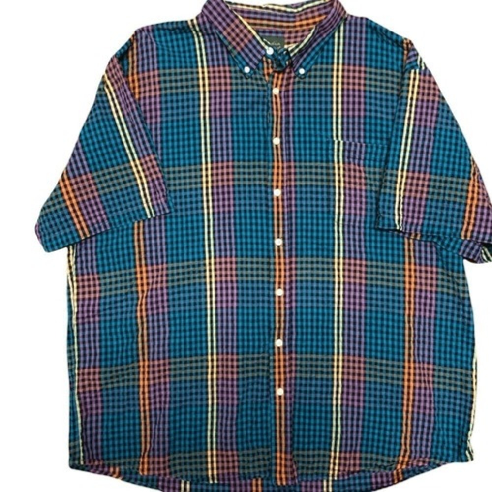 SCANDIA WOODS mens shirt Size 2XL‎ multi color short sleeve button down